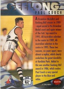 1996 Select AFL Centenary Series #55 Paul Couch Back